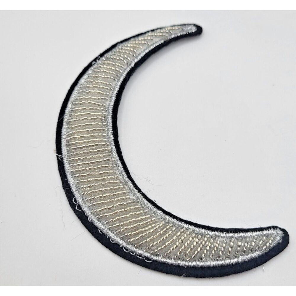 Beaded Moon Applique Sew On 4.5in long
